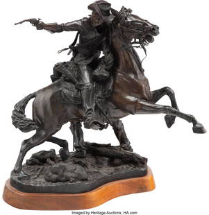 James Nathan Muir (American, b. 1945) Rescue Und: James Nathan Muir (American, b. 1945) Rescue Under Fire, 1980 Bronze with dark brown patina 22 inches (55.9 cm) high on a 2 inch (5.1