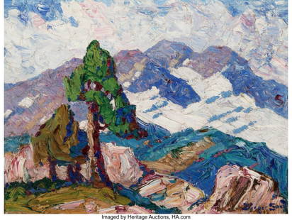 Birger Sandzén (American, 1871-1954) In the Mou: Birger Sandzén (American, 1871-1954) In the Mountains, Manitou, Colorado, 1925 Oil on board 9 x 12 inches (22.9 x 30.5 cm) Signed