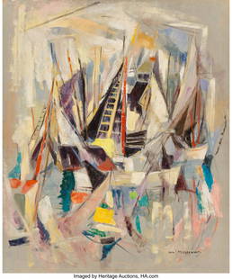 William Meyerowitz (American, 1887-1981) White S: William Meyerowitz (American, 1887-1981) White Sails Oil on canvas 30 x 25 inches (76.2 x 63.5 cm) Signed lower right: Wm Meyerowitz PROVENANCE: The