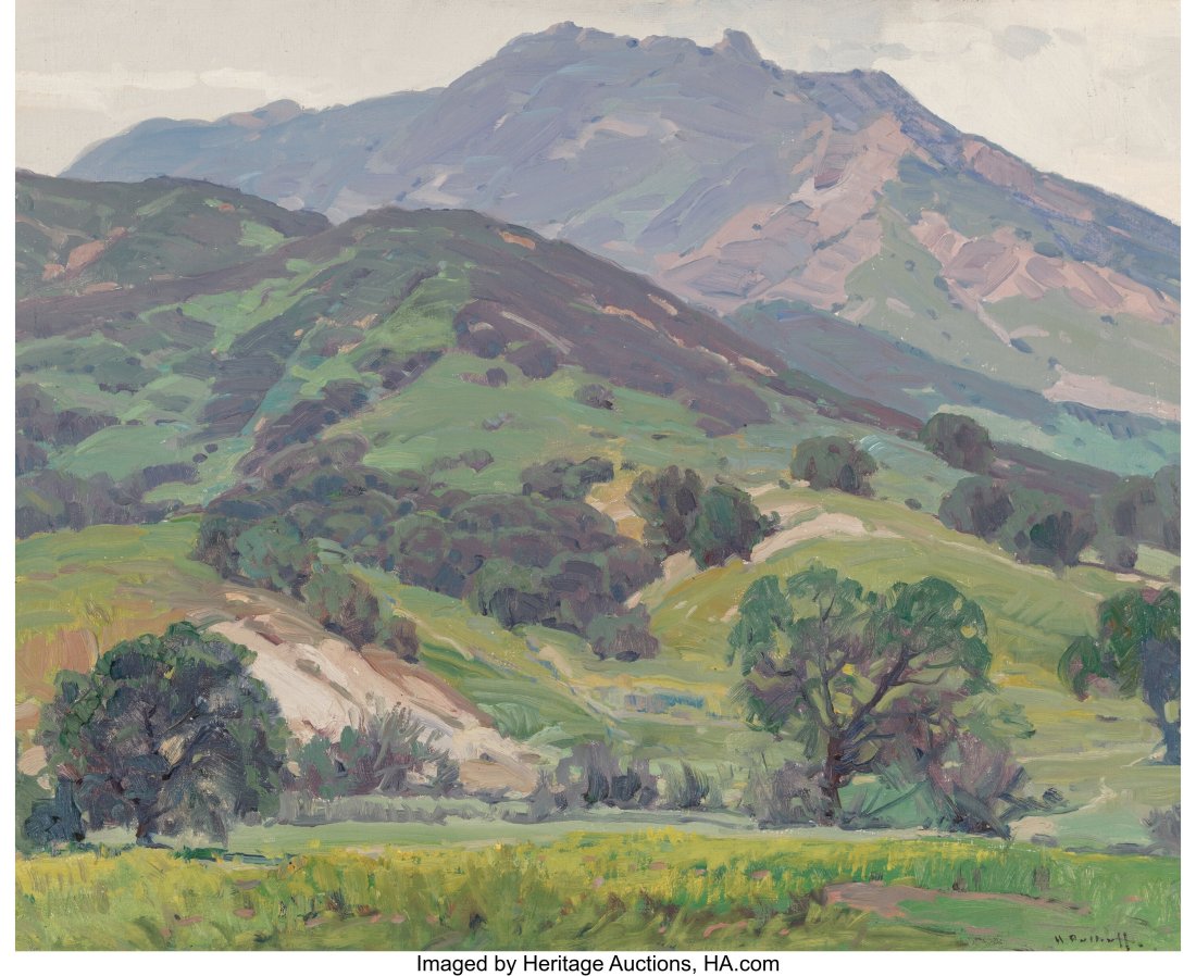 Hanson Duvall Puthuff (American, 1875-1972) Past: Hanson Duvall Puthuff (American, 1875-1972) Pasture Grounds Oil on canvas 24 x 30 inches (61.0 x 76.2 cm) Signed lower right: H. Puthuff Signed and