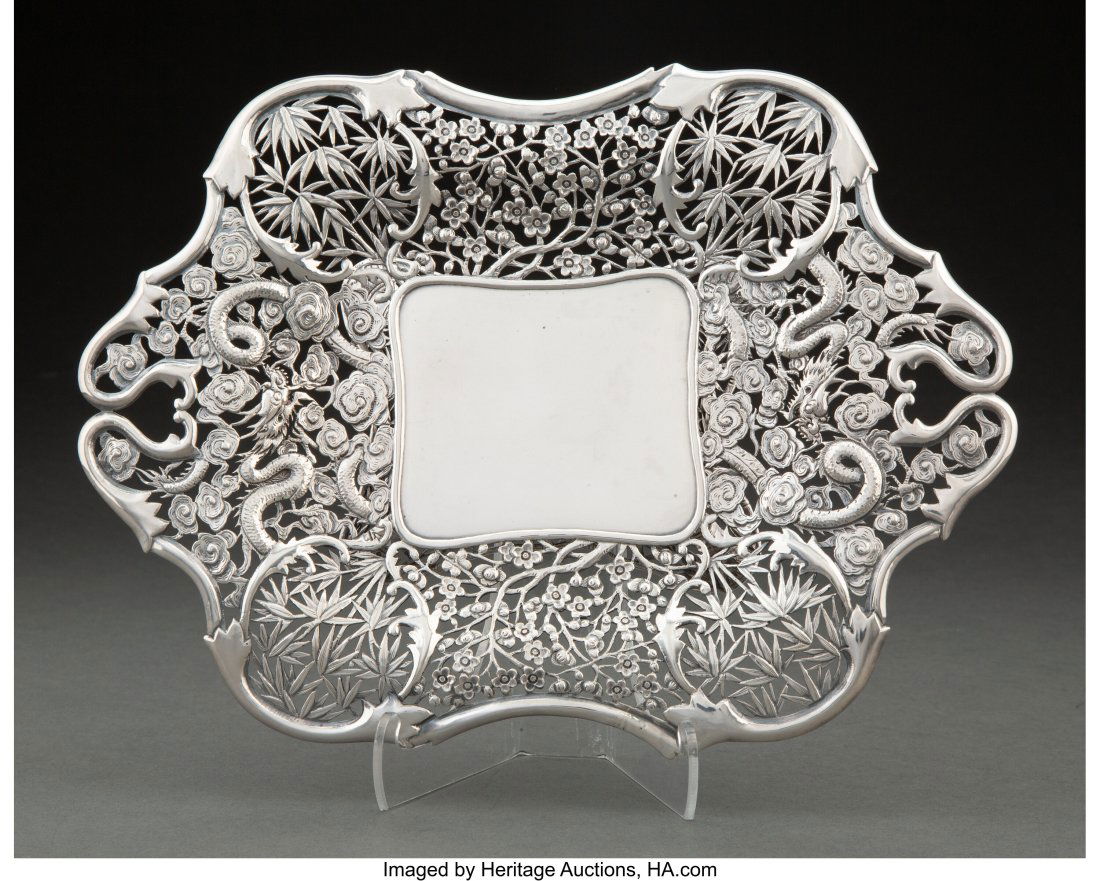 A Wang Hing Chinese Export Silver Tray, Hong Kon (1 of 4)