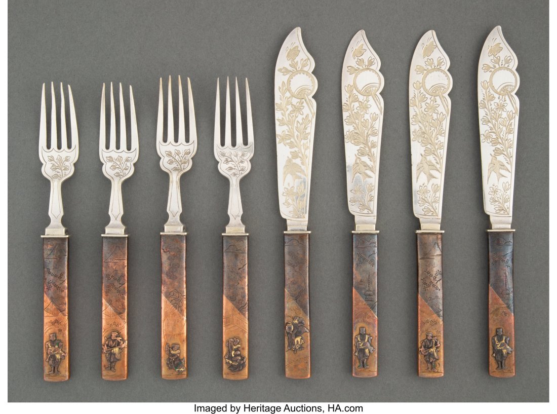 An Eight-Piece John Grinsell & Sons Silver-Plate (1 of 3)