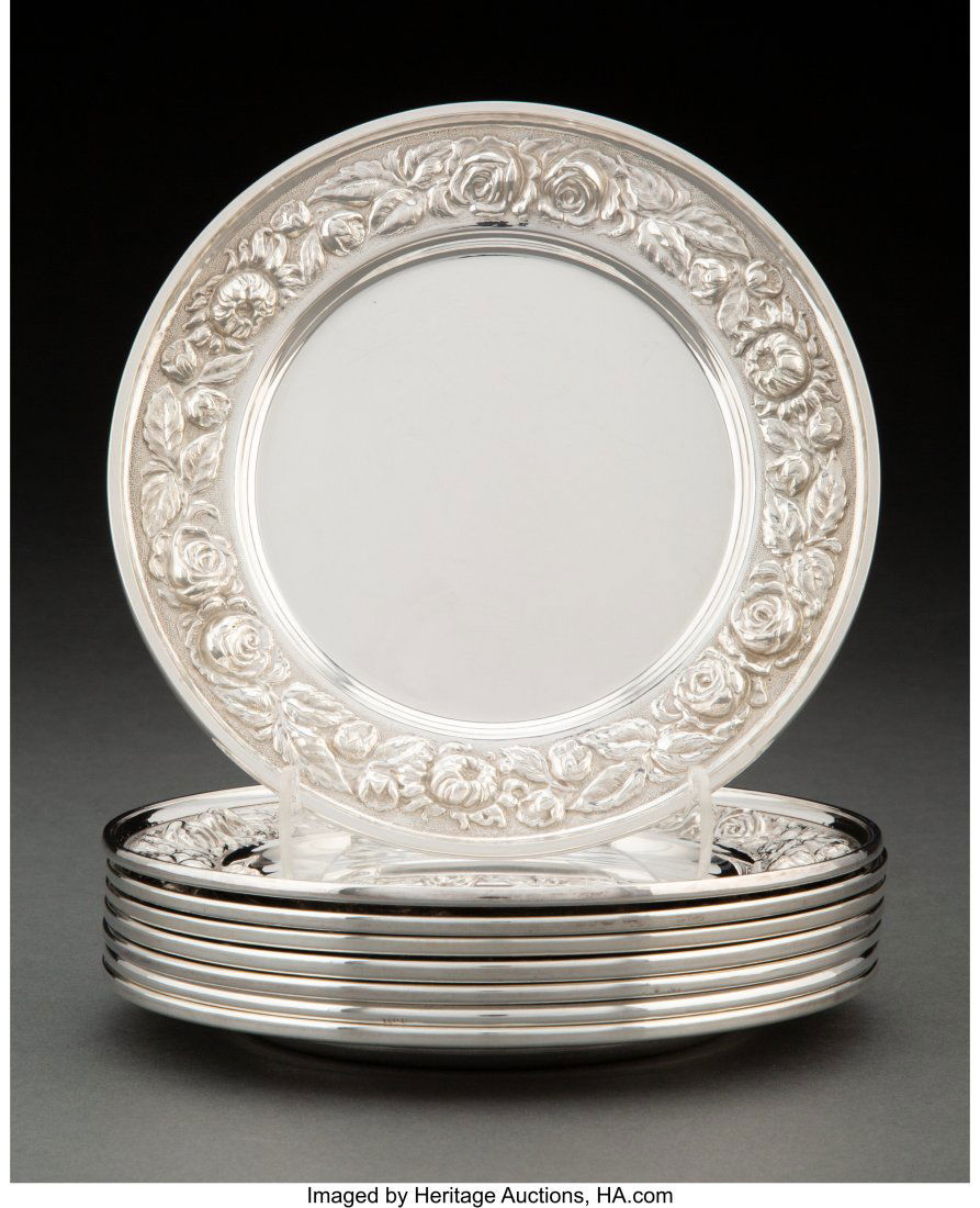 A Set of Eight Stieff Silver Chased Repoussé Br (1 of 4)
