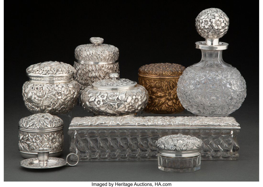 A Group of Nine American Silver Chased Repoussé (1 of 4)
