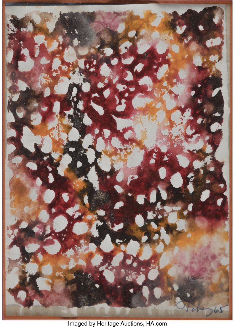 Mark Tobey (American, 1890-1976) Untitled, 1965: Mark Tobey (American, 1890-1976) Untitled, 1965 Watercolor on paper 5-1/8 x 3-3/4 inches (13.0 x 9.5 cm) (sight) Signed and dated lower