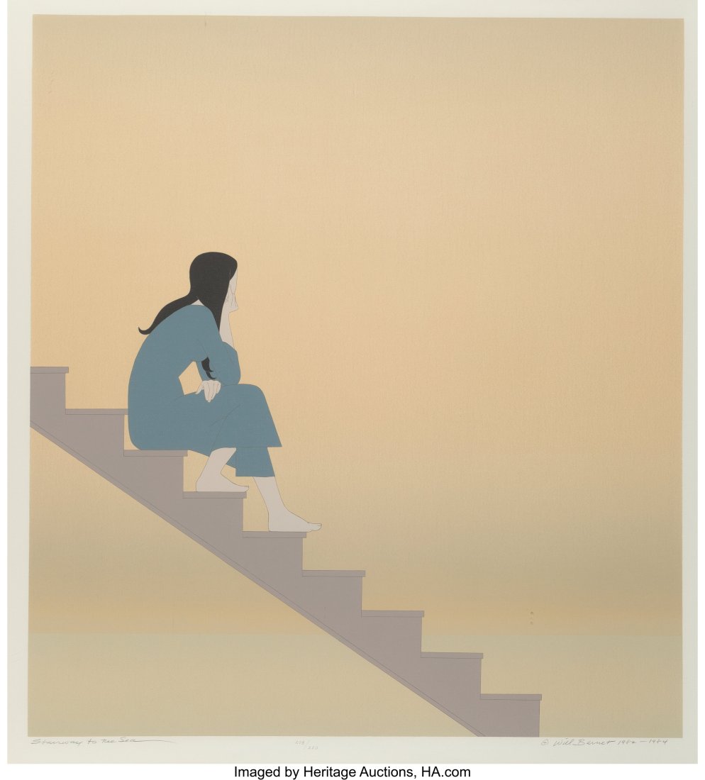 Will Barnet (American, 1911-2012) Stairway to th: Will Barnet (American, 1911-2012) Stairway to the Sea Lithograph in colors on paper 39-1/8 x 36-1/8 inches (99.4 x 91.8 cm) (sheet) Ed.