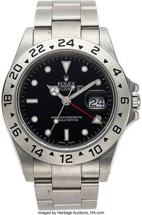 Rolex, Steel Oyster Perpetual Explorer II, Ref.: Rolex, Steel Oyster Perpetual Explorer II, Ref. 16570, Full Set, circa 2000 Case: 40 mm, stainless steel, three body, fixed bezel, screw