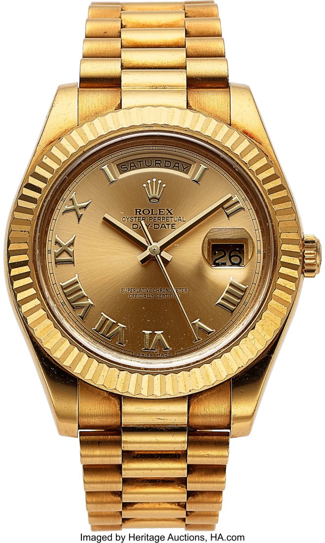 Rolex, Fine 18k Gold Day-Date II Oyster Perpetua (1 of 5)