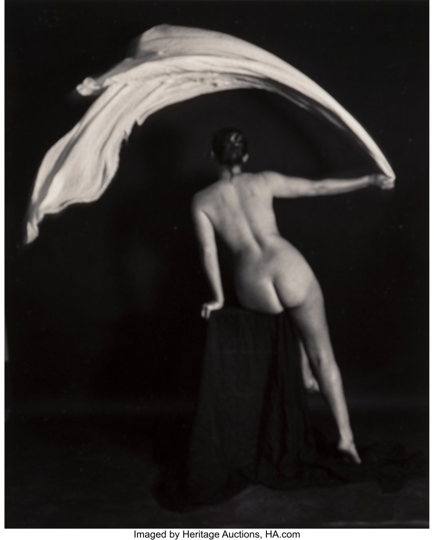 George Krause (American, 1937) Nude with Drapery: George Krause (American, 1937) Nude with Drapery, 1981 Gelatin silver print 6-1/2 x 5-1/4 inches (16.5 x 13.3 cm) (image) 9-1/8 x 7