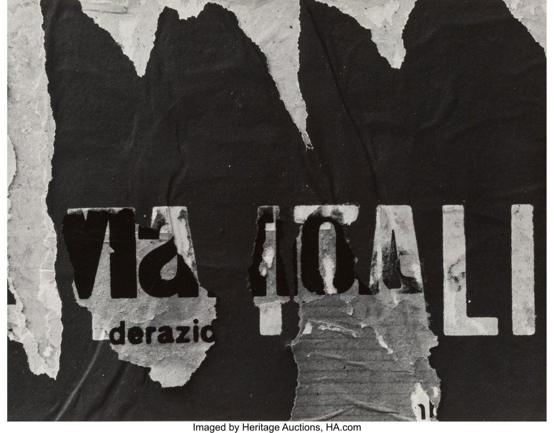 Aaron Siskind (American, 1903-1991) Rome 49, 196: Aaron Siskind (American, 1903-1991) Rome 49, 1963 Gelatin silver print 12-5/8 x 16-1/4 inches (32.1 x 41.3 cm) (image/sheet) Signed&