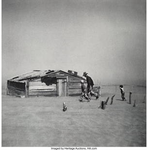 73419: Arthur Rothstein (American, 1915-1985) Dust Stor: Arthur Rothstein (American, 1915-1985) Dust Storm, Cimarron County, Oklahoma, 1936 Gelatin silver print, printed later 19 x 19 inches (48.3 x 48&per