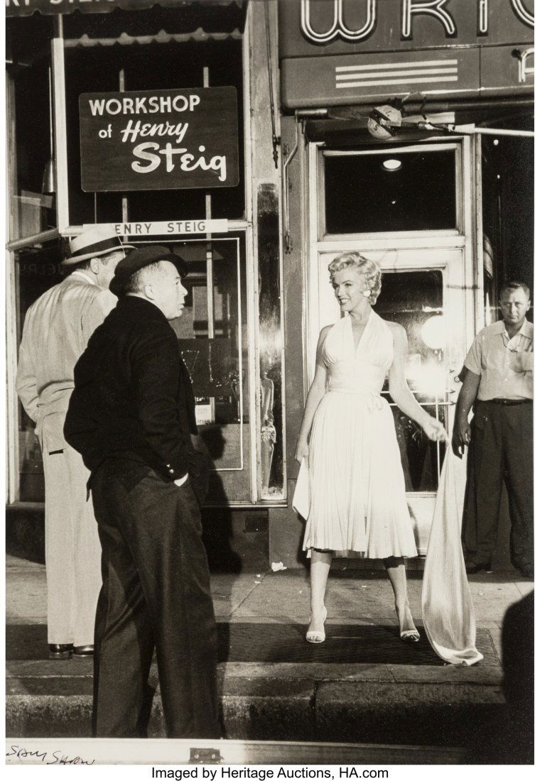 Sam Shaw (American, 1912-1999) Marilyn Monroe an: Sam Shaw (American, 1912-1999) Marilyn Monroe and Billy Wilder (on the set of The Seven Year Itch), 1954 Gelatin silver print, printed later 19 x 13-1/4 inche