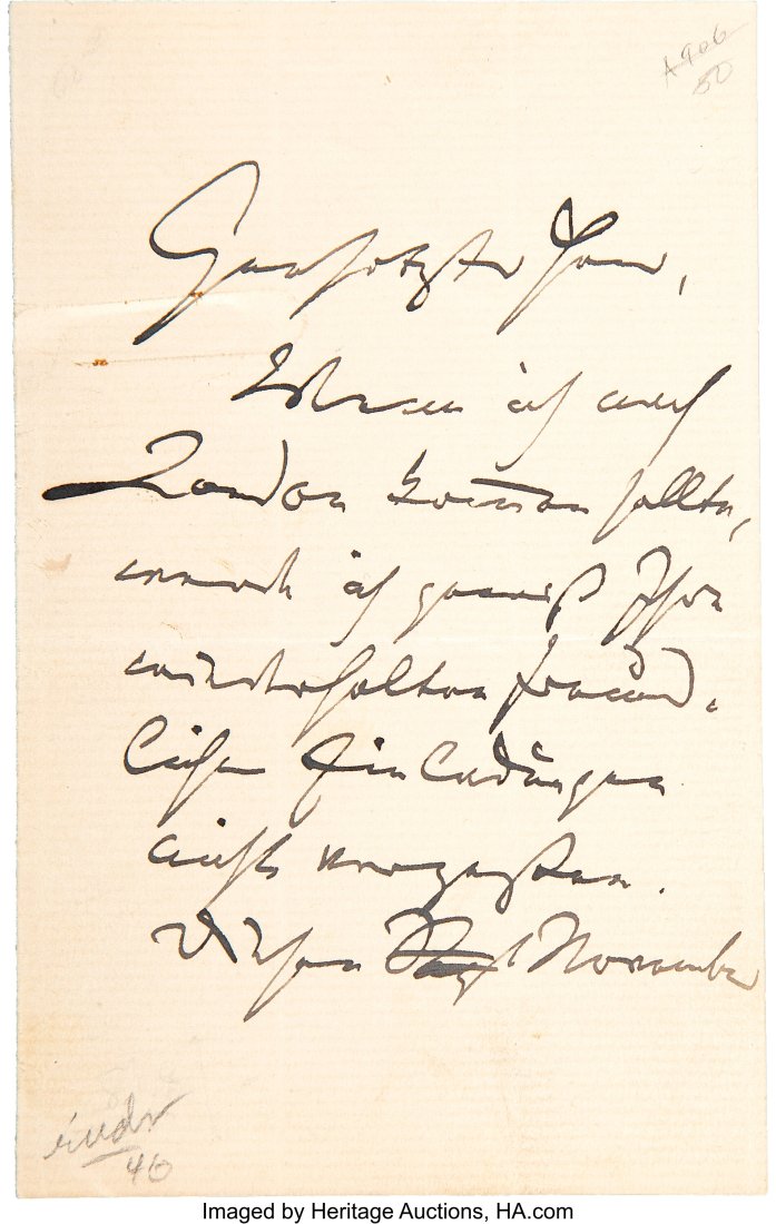 Johannes Brahms Autograph Letter Signed.  Two pa (1 of 3)