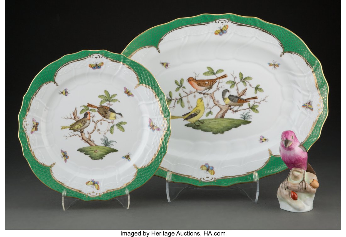 Sixteen Herend Porcelain Table Articles, 20th/21: Sixteen Herend Porcelain Table Articles, 20th/21st century Marks: HEREND HUNGARY, (crowned shield), (various) 16 x 13 x 2-1/2 inches (40&period