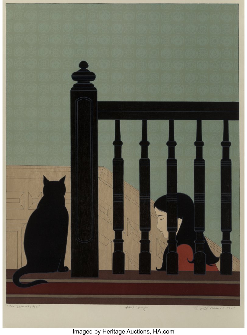 Will Barnet (American, 1911-2012) The Bannister,: Will Barnet (American, 1911-2012) The Bannister, 1981 Lithograph in colors on paper 36 x 26-3/8 inches (91.4 x 67.0 cm) (sheet) A.P&p