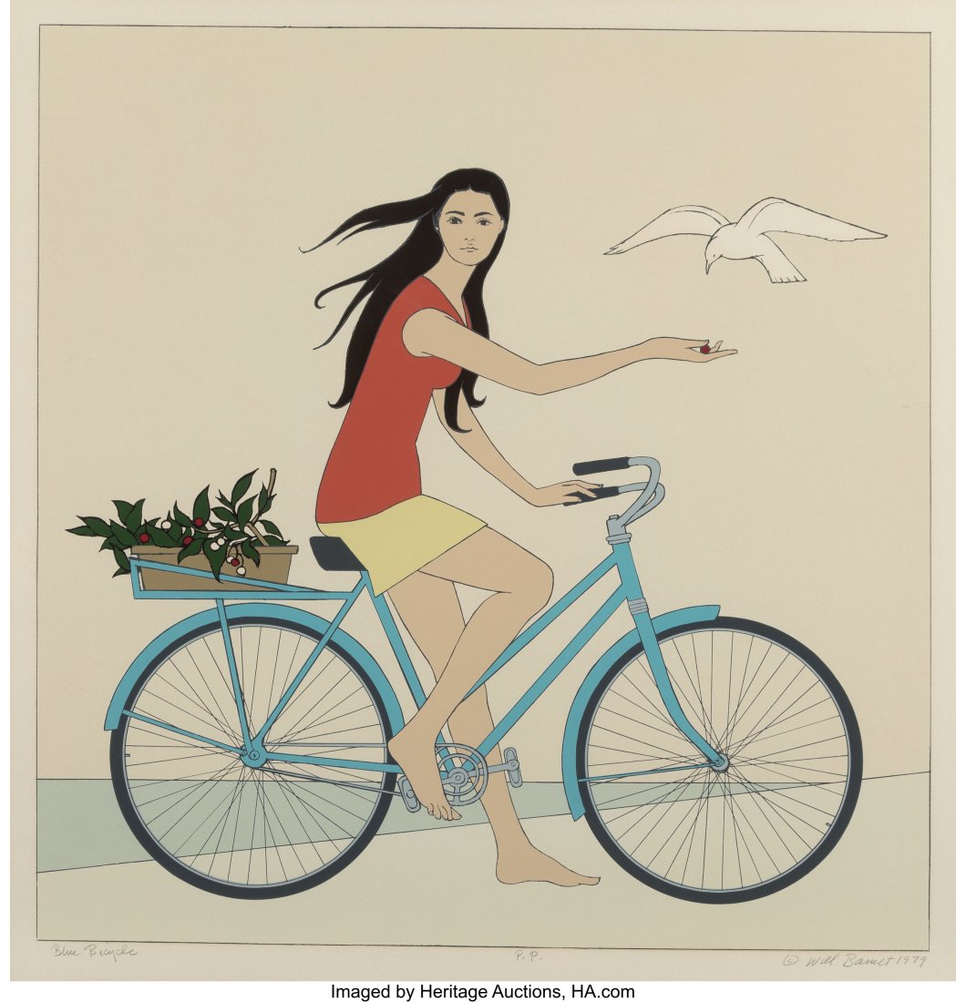 Will Barnet (American, 1911-2012) Blue Bicycle,: Will Barnet (American, 1911-2012) Blue Bicycle, 1979 Serigraph in colors on paper 31-3/4 x 29-1/2 inches (80.6 x 74.9 cm) (sheet) P&peri