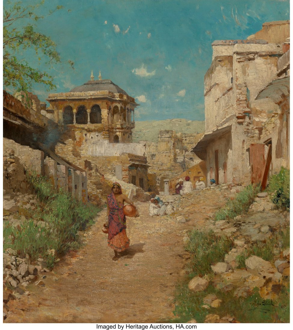 John Gleich (American/German, 1879 -1927) Carryi: John Gleich (American/German, 1879 -1927) Carrying Water Oil on canvas 26 x 23 inches (66.0 x 58.4 cm) Signed lower right: J Gleich PROVENANCE: 