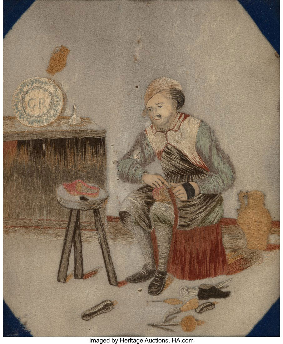 A George III Shoemaker Needlework and Cut Paper: A George III Shoemaker Needlework and Cut Paper Picture 11-3/8 x 9-1/8 inches (28.9 x 23.2 cm) HID03101062020 © 2022 Heritage