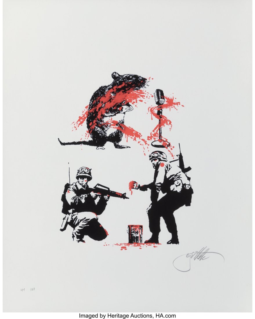 Jeff Gillette (20th Century) Art In Action - Ble: Jeff Gillette (20th Century) Art In Action - Blek Le Rat, 2021 Archival pigment print in colors on Moab Entrada Fine Art paper 20 x 16 inches (50.8 x 40.6 cm) &