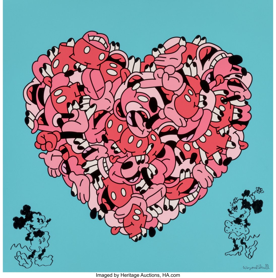 Wizard Skull (20th century) Love (Blue), 2021 Sc: Wizard Skull (20th century) Love (Blue), 2021 Screenprint in colors with hand-embellishments on wove paper 18 x 18 inches (45.7 x 45.7 cm) (sheet