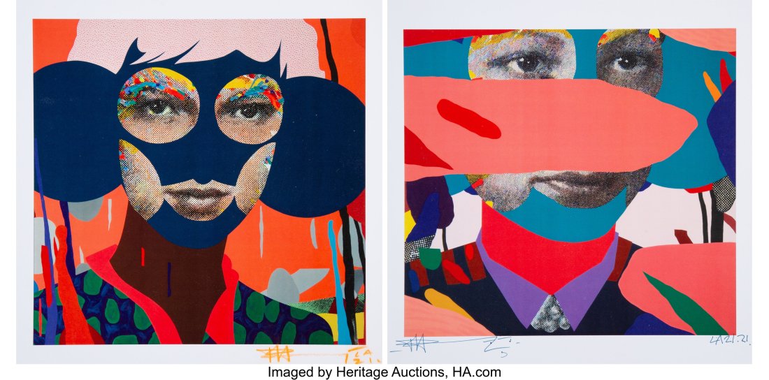 Paul Insect (b. 1971) Allouche Gallery Cards (tw: Paul Insect (b. 1971) Allouche Gallery Cards (two works), 2021 Offset lithograph in colors on card stock 10 x 10 inches (25.4 x 25.4 cm) (