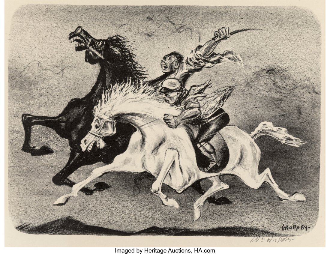 William Gropper (1897-1977) Horsemen, circa 1946: William Gropper (1897-1977) Horsemen, circa 1946 Lithograph on paper 11-3/4 x 16 inches (29.8 x 40.6 cm) (sheet) Edition of 250 Signed in pencil l