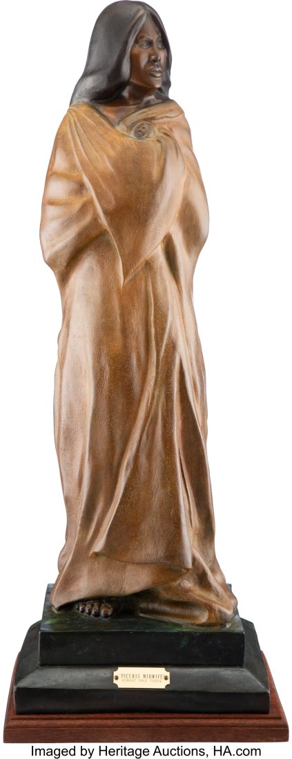Robert Dale Tsosie (American, b. 1960) Picuris M: Robert Dale Tsosie (American, b. 1960) Picuris Midwife Bronze with polychrome 31 inches (78.7 cm) high on a 1-1/2 inch (3.8 cm) rotating wo
