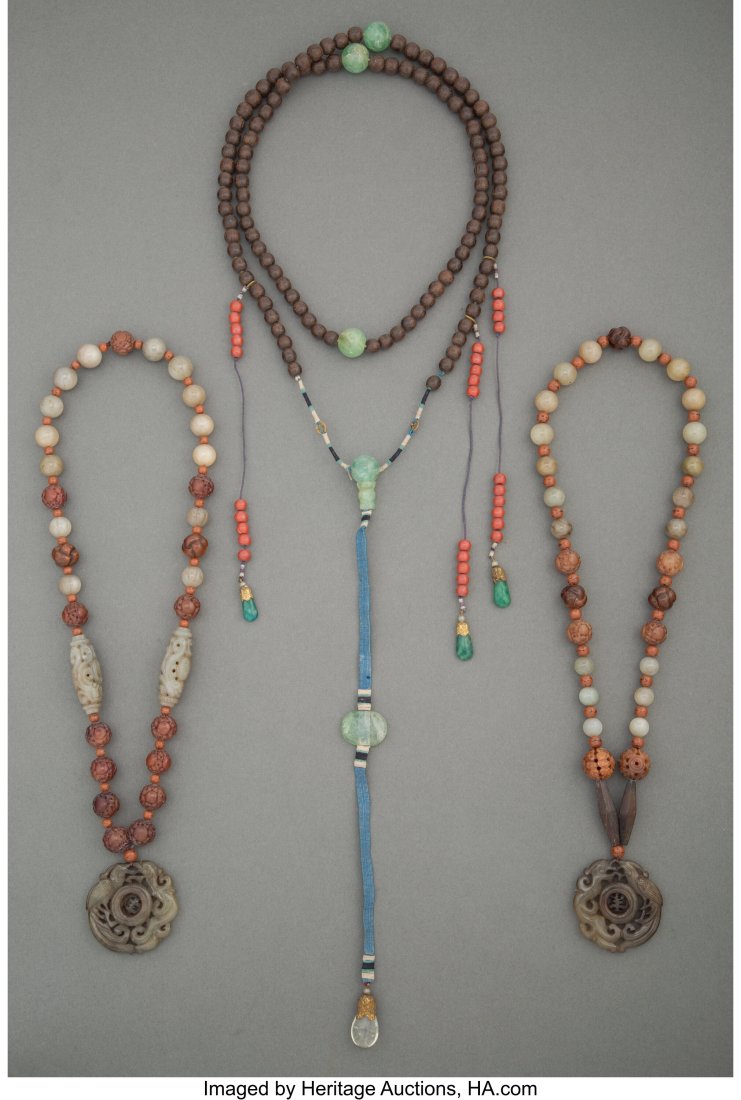 Three Chinese Beaded Necklaces, 19th Century 51 (1 of 2)
