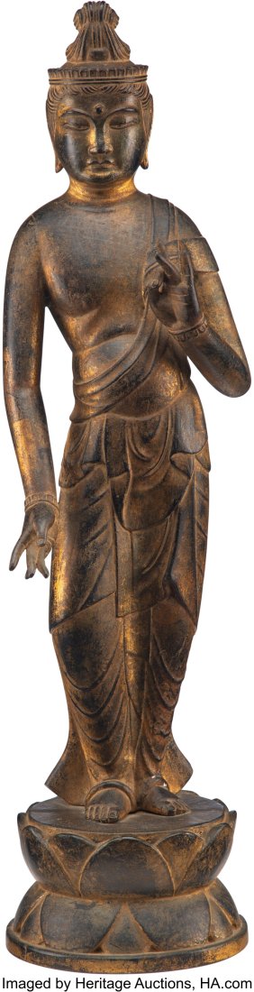 A Japanese Gilt Bronze Standing Bodhisattva 25 x (1 of 4)