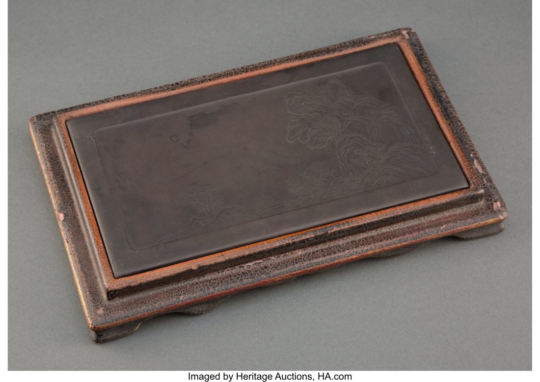 A Chinese Carved Inkstone 8-1/2 x 4-5/8 x 0-5/8 (1 of 4)