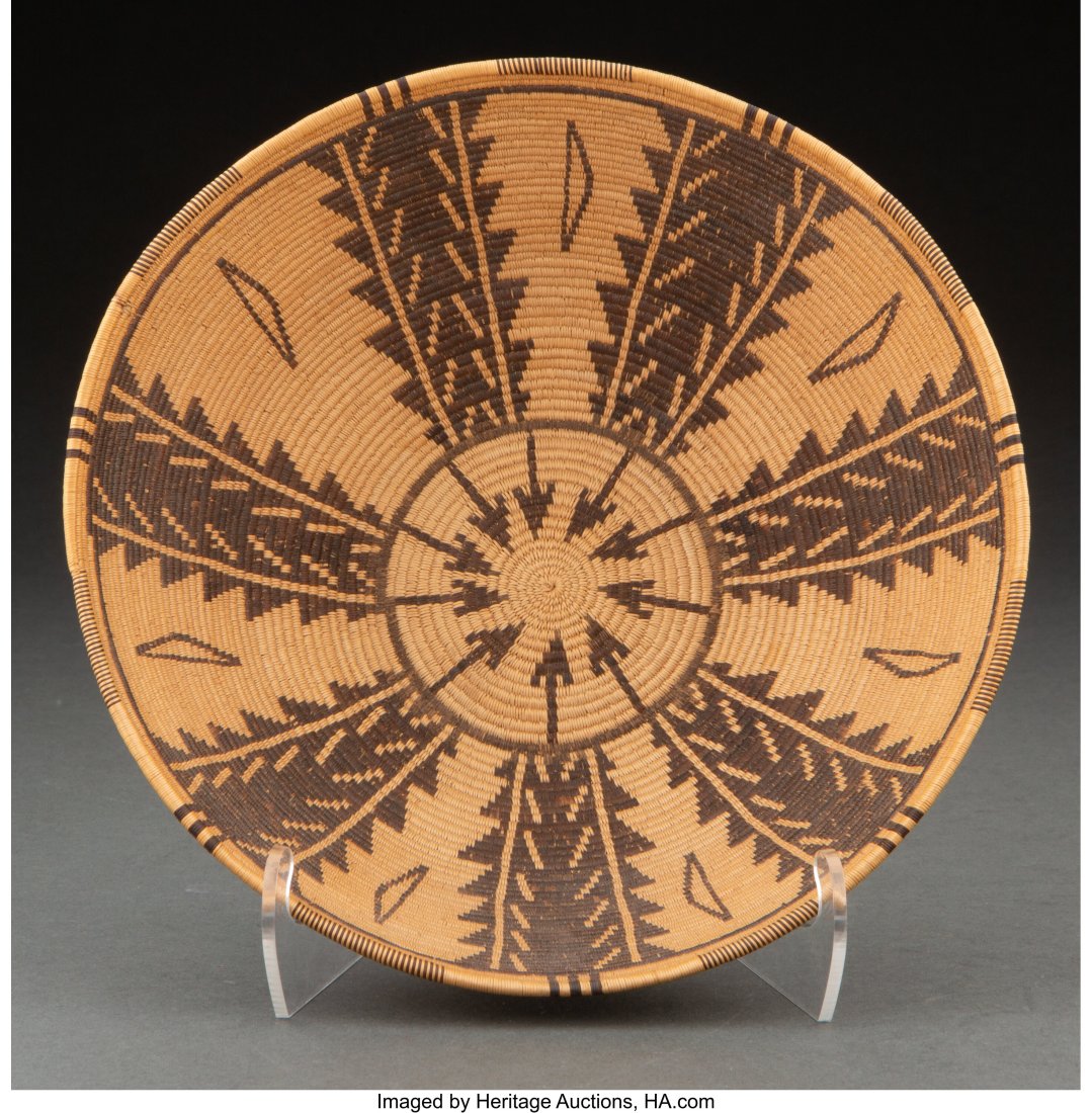 A Finely Woven Panamint Coiled Bowl c. 1910 wi: A Finely Woven Panamint Coiled Bowl c. 1910 willow, devil's claw Diameter: 8 inches HID03101062020 © 2022 Heritage Auctions | All Rig