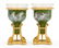 66099: A PAIR OF CONTINENTAL ENAMELED GILT BRONZE URNS