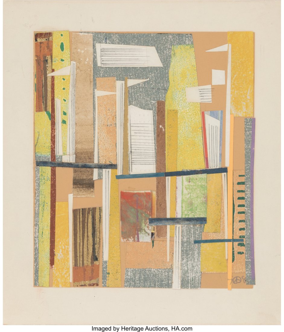 Werner Drewes (American, 1899-1985) No. 375, 197: Werner Drewes (American, 1899-1985) No. 375, 1978 Mixed media on paper with collage 7-1/2 x 6-1/2 inches (19.1 x 16.5 cm) (sheet)