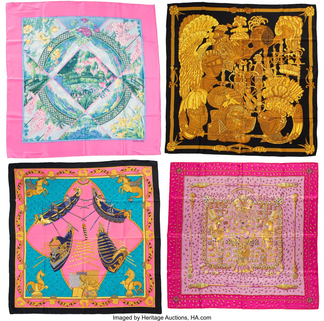 Hermès Set of Four: 90cm Silk Scarves Condition (1 of 1)