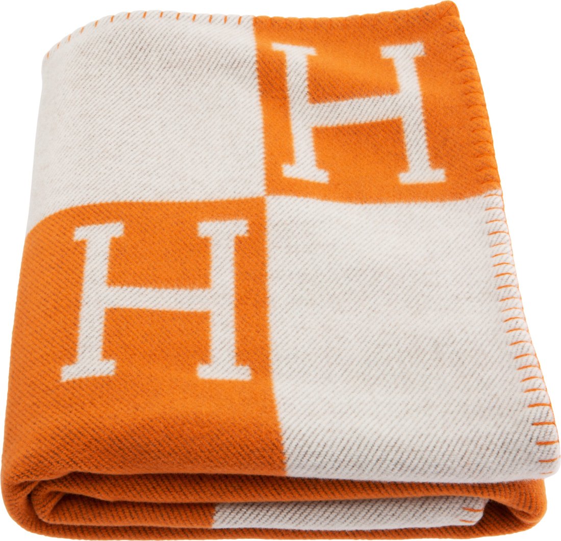 Hermès Ecru & Potiron Avalon Blanket Condition (1 of 3)