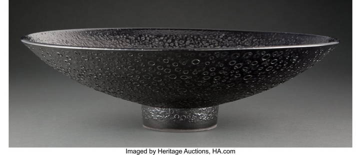 67114: James Lovera (American, 1920-2015) Large Bowl La: James Lovera (American, 1920-2015) Large Bowl Lava glazed stoneware 5-1/8 x 17-3/4 inches (13.0 x 45.1 cm) Incised lovera to underside &NewLin