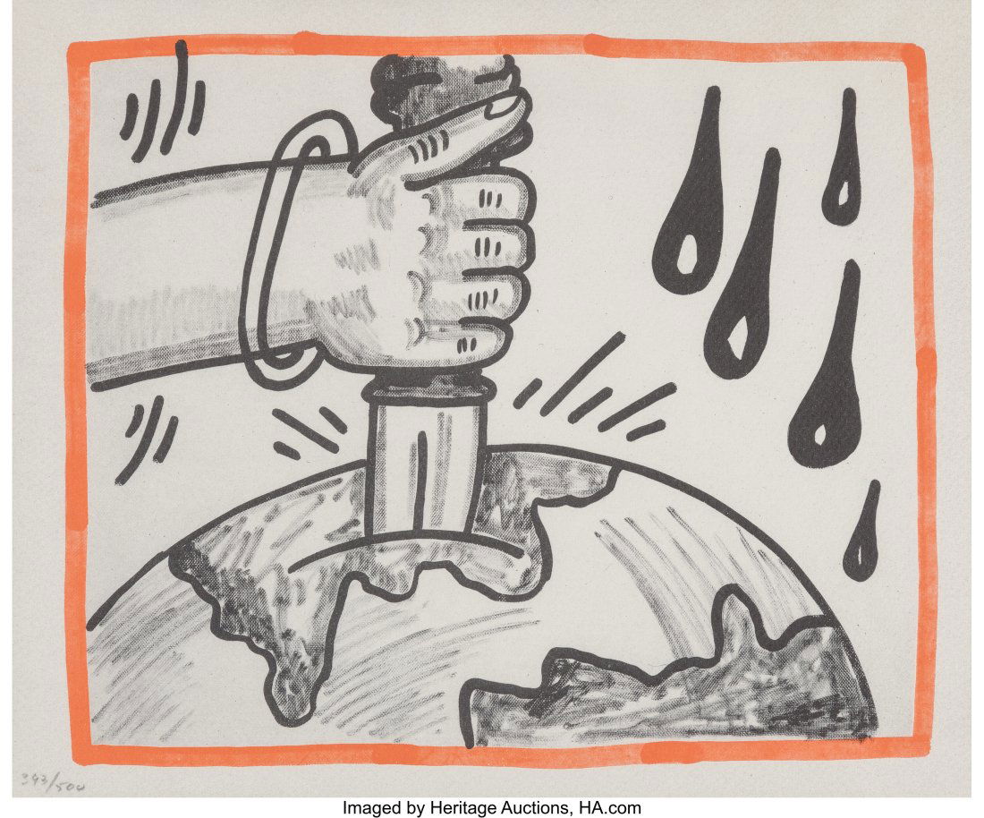 After Keith Haring Untitled, from Against All O: After Keith Haring Untitled, from Against All Odds (five works), 1990 Five offset lithographs in colors on wove paper 8-1/2 x 10-1/4 inches (21.6 x 26 cm&rpar