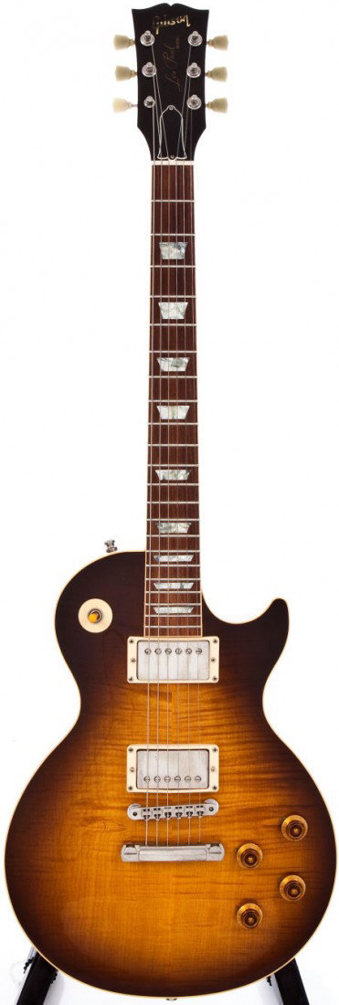 1990 Gibson Reissue '59 Les Paul Tobacco Sunburs: 1990 Gibson Reissue '59 Les Paul Tobacco Sunburst Electric Guitar, #0 0523. Wiring has be