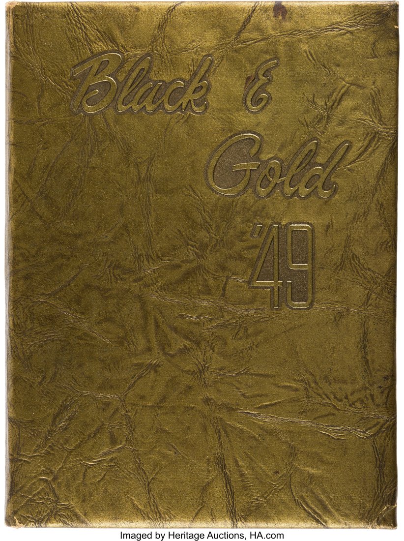 James Dean High School Yearbook Signed Debate Cl: James Dean High School Yearbook Signed Debate Club Page (1949). Vintage original Black and Gold Fairmont High School 1949 yearbook signed by James Dean and classmates. Dean sig