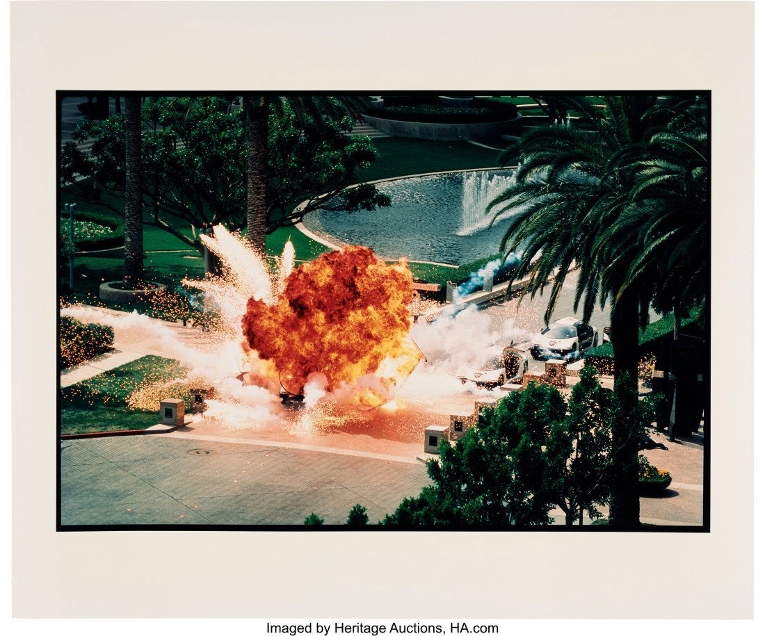 Set of (9) Exploding Car Sequence Oversize Photo: Set of (9) Exploding Car Sequence Oversize Photos from Demolition Man (Warner Bros., 1993). Original (9) oversized photos depicting the dramatic stage