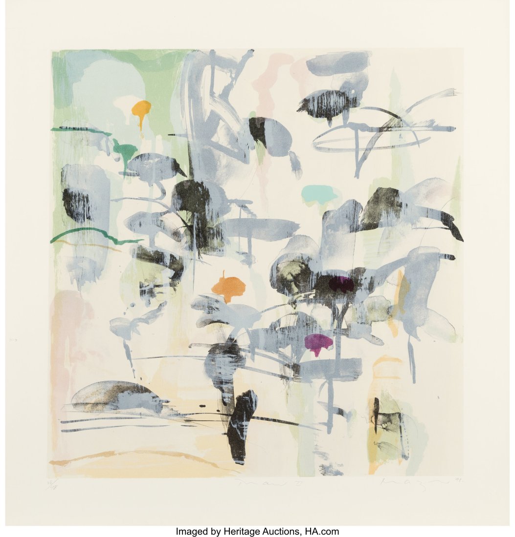 Michael Mazur (American, 1935-2009) Thaw II, 199: Michael Mazur (American, 1935-2009) Thaw II, 1998 Lithograph in colors on paper 28 x 26-3/4 inches (71.1 x 67.9 cm) (sheet) Ed. 28&so