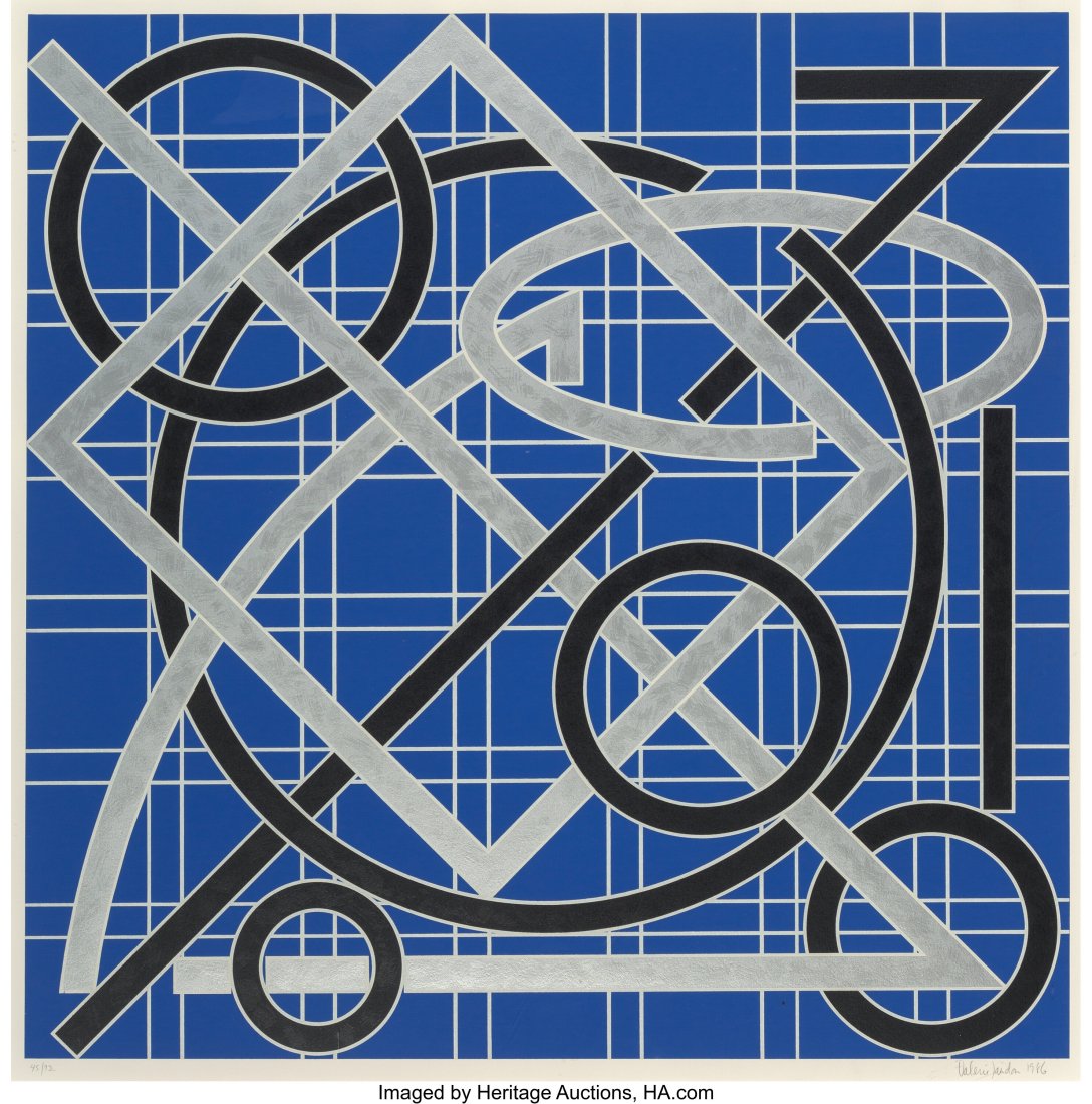 Valerie Jaudon (b. 1945) Untitled, 1986 Serigrap: Valerie Jaudon (b. 1945) Untitled, 1986 Serigraph in colors on paper 31 x 31 inches (78.7 x 78.7 cm) (image) Ed. 45/72 Signed,