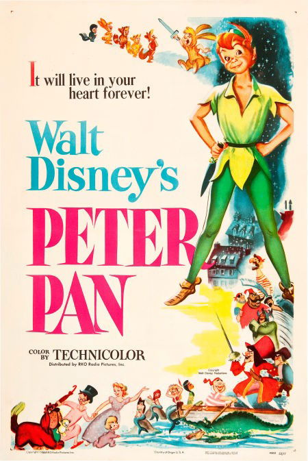 Peter Pan (RKO, 1953). One Sheet (27" X 41").: Peter Pan (RKO, 1953). One Sheet (27" X 41"). The last Disney film distributed by RKO