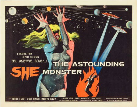The Astounding She Monster (American Internation: The Astounding She Monster (American International, 1958). Half Sheet (22" X 28"). A