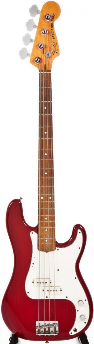 1983 Fender Precision Bass Translucent Red Elect: 1983 Fender Precision Bass Translucent Red Electric Bass Guitar, #S918087. Very clean gui