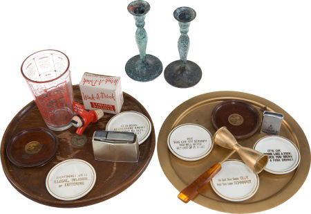 Ernie Kovacs' Lighters and Bar Utensils.: Ernie Kovacs' Lighters and Bar Utensils. Includes a pair of vintage cigarette lighters, t