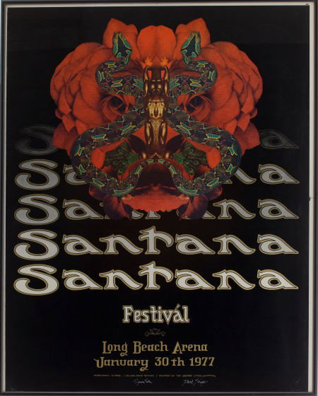 Santana Long Beach Arena Concert Poster (1977).: Santana Long Beach Arena Concert Poster (1977). Cool design by Randy Tuten and David Sing
