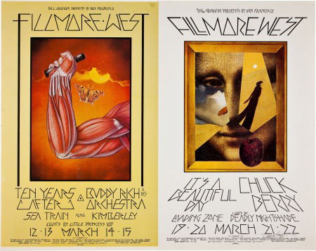 Ten Years After/It's a Beautiful Fillmore West C: Ten Years After/It's a Beautiful Fillmore West Concert Poster Uncut Proof Sheet (Bill Graham, 1970).</