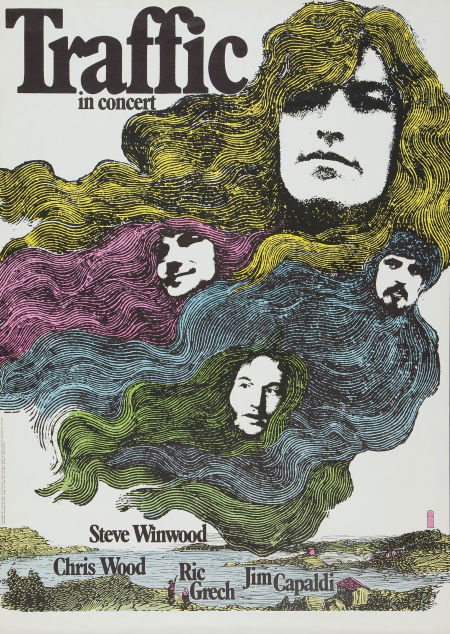 Traffic 1971 German Concert Poster (Lippmann-Rau: Traffic 1971 German Concert Poster (Lippmann-Rau, 1971). A classic image of Steve Winwood