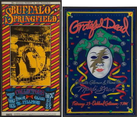Buffalo Springfield Fillmore Concert Poster BG-9: Buffalo Springfield Fillmore Concert Poster BG-98 and Grateful Dead 1993 Oakland Coliseum Concert Post